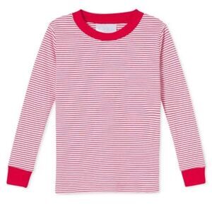 NWOT LAKE Pajamas Kids Striped Long Sleeve Classic Red Pima Top, Sz 3, $48